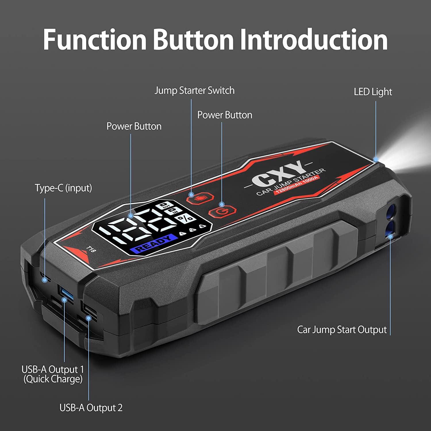 Cxy T18 1000 Amp Jump Starter Power Pack CXY