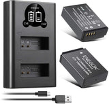 LP-E12 Battery and Smart LCD Charger for Canon -2-(Pack)