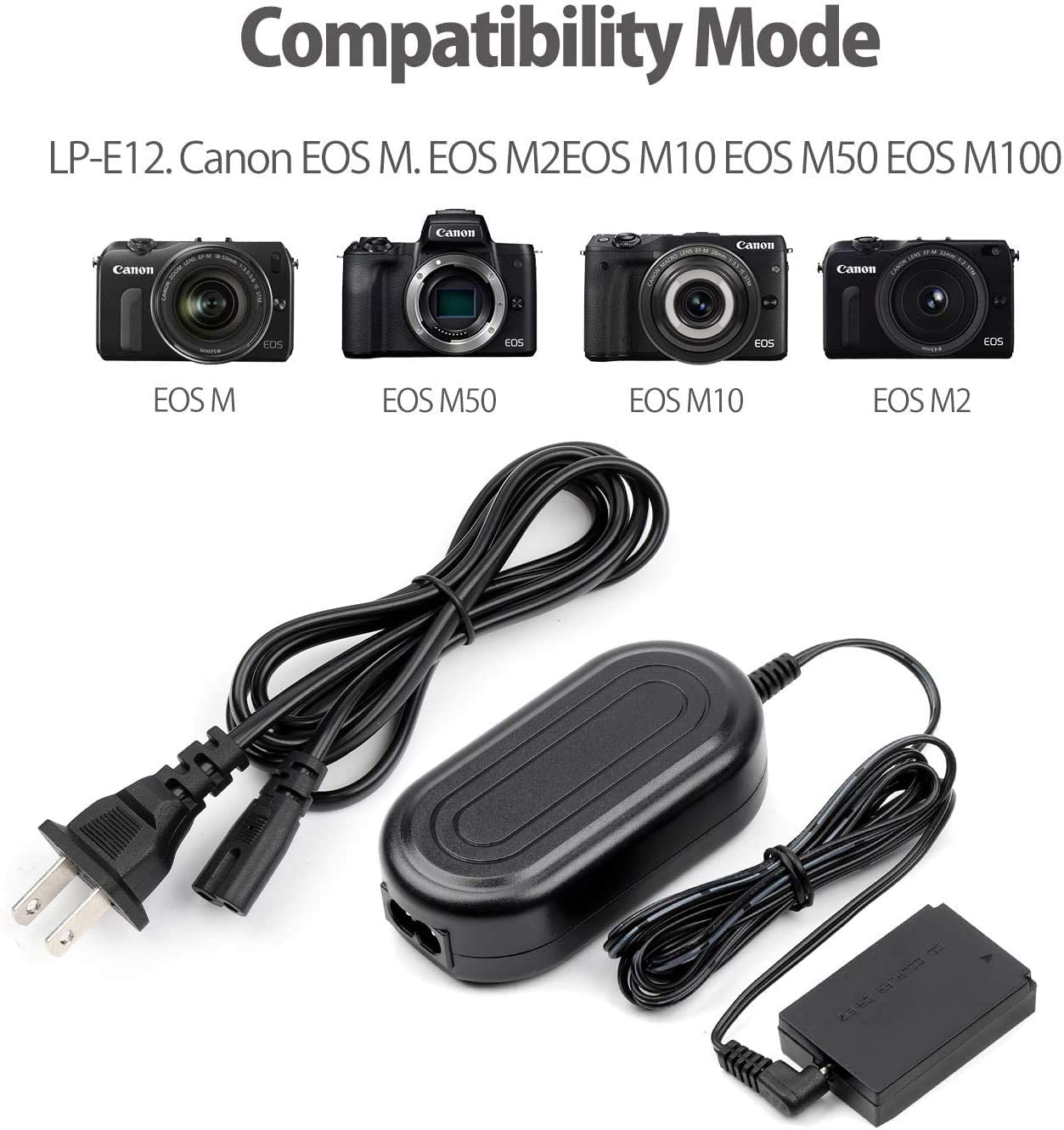 ACK-E12 AC Power Adapter Charger Kit  adapter, battery, canon, charger, power- ENEGON