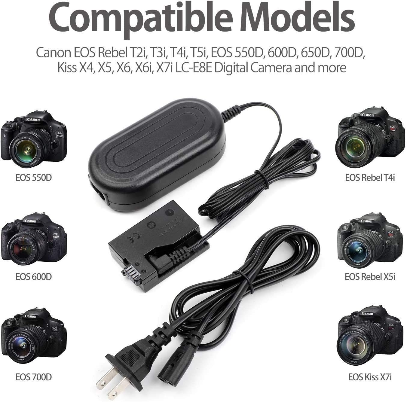ENEGON ACK-E8 AC Power Adapter DR-E8 DC Coupler Charger Kit  - ENEGON