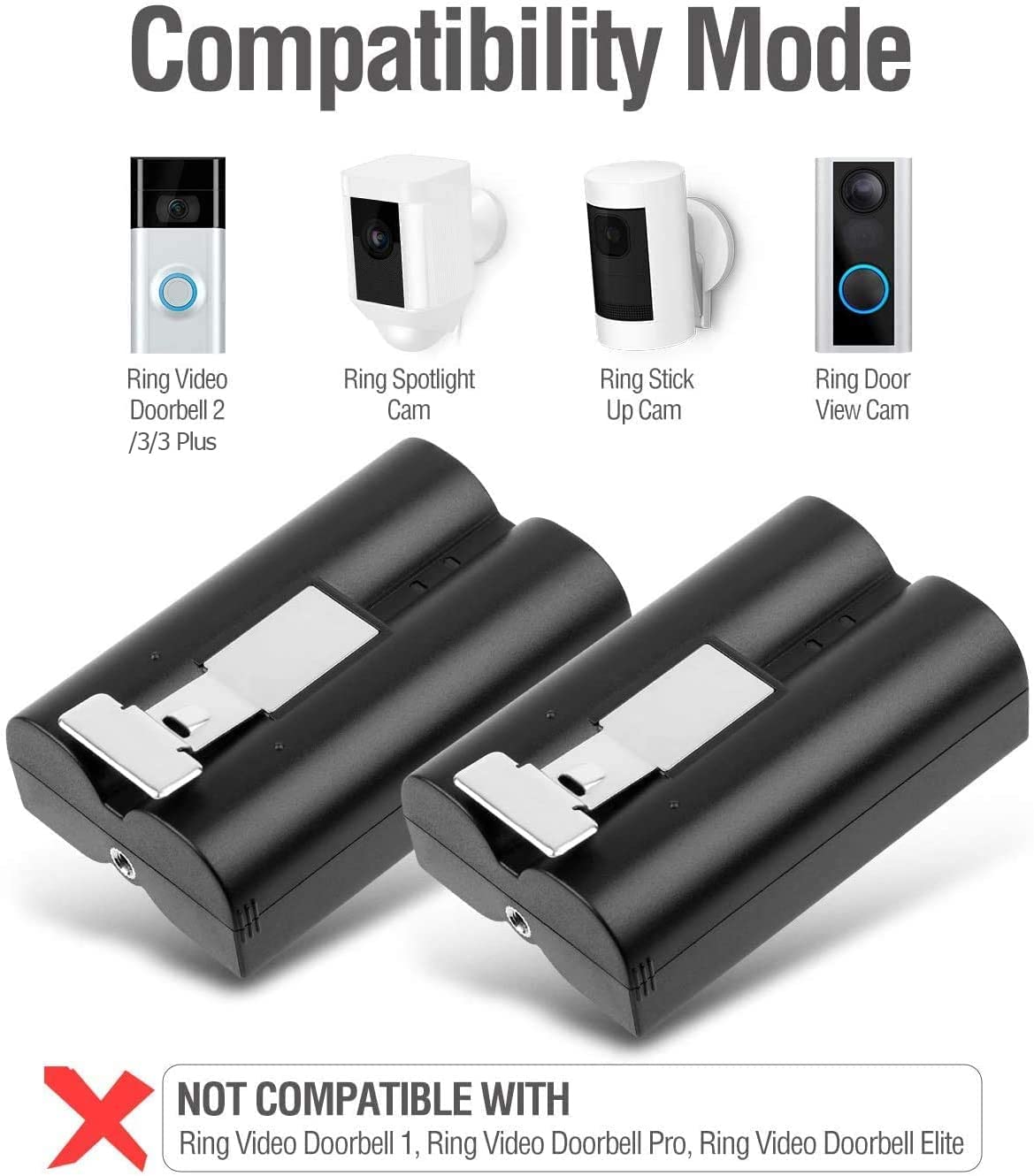Rechargeable 3.65V  Doorbell Battery 6500mAh (2 Packs) ENEGON