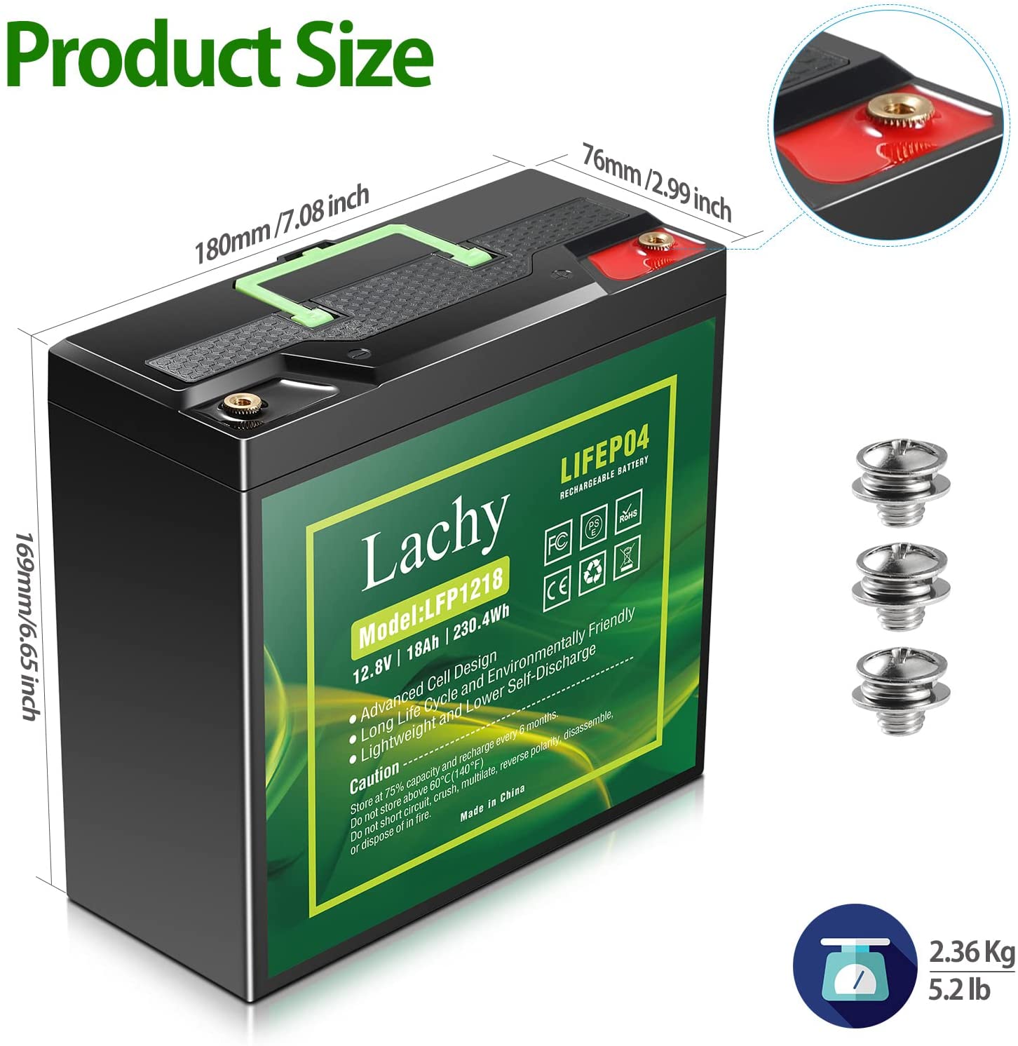 Deep Cycle Battery Built-in BMS for Solar Power, Scooters, Boat, Golf Cart, RV Camper  Deep Cycle Battery, Golf Cart, RV Camper, Solar Power- ENEGON