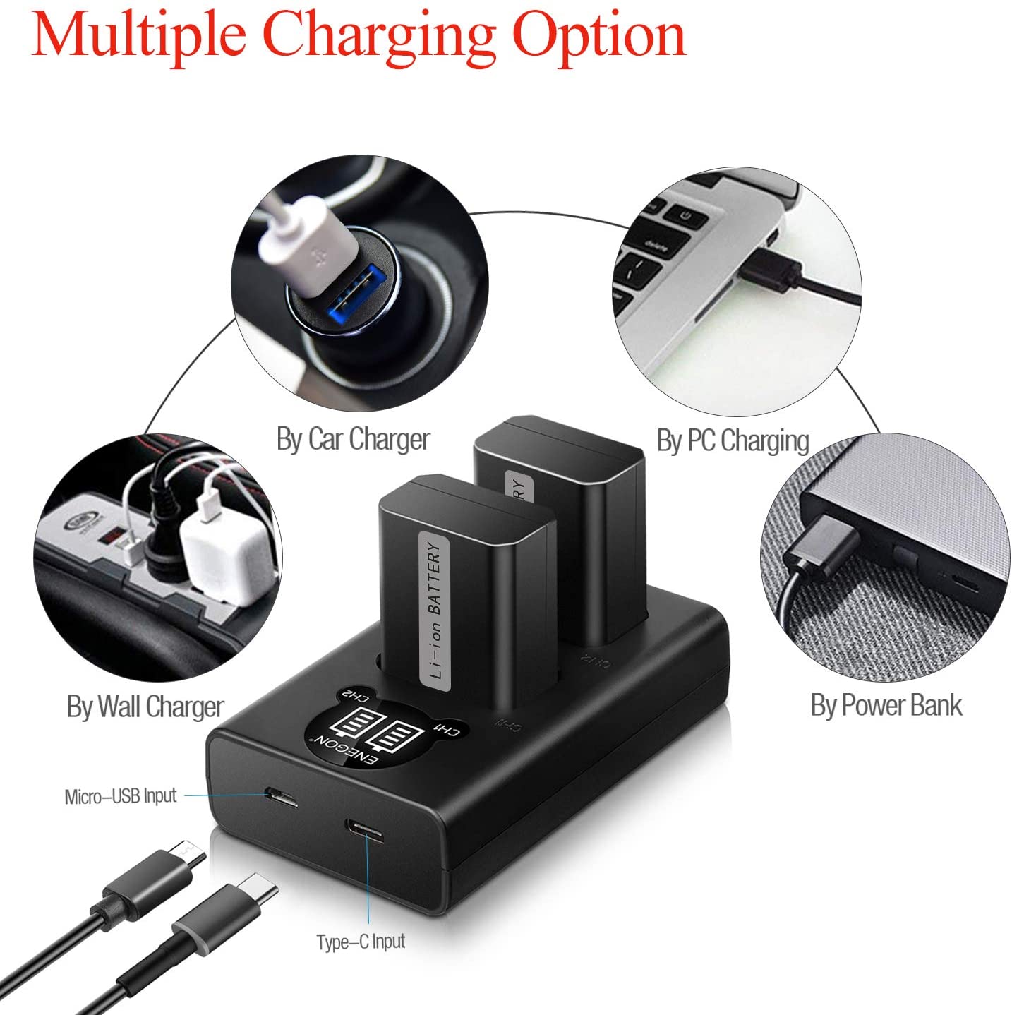 NP-FW50 Camera Battery (2-Pack,1300mAh) and Rapid Dual Charger  manual- ENEGON