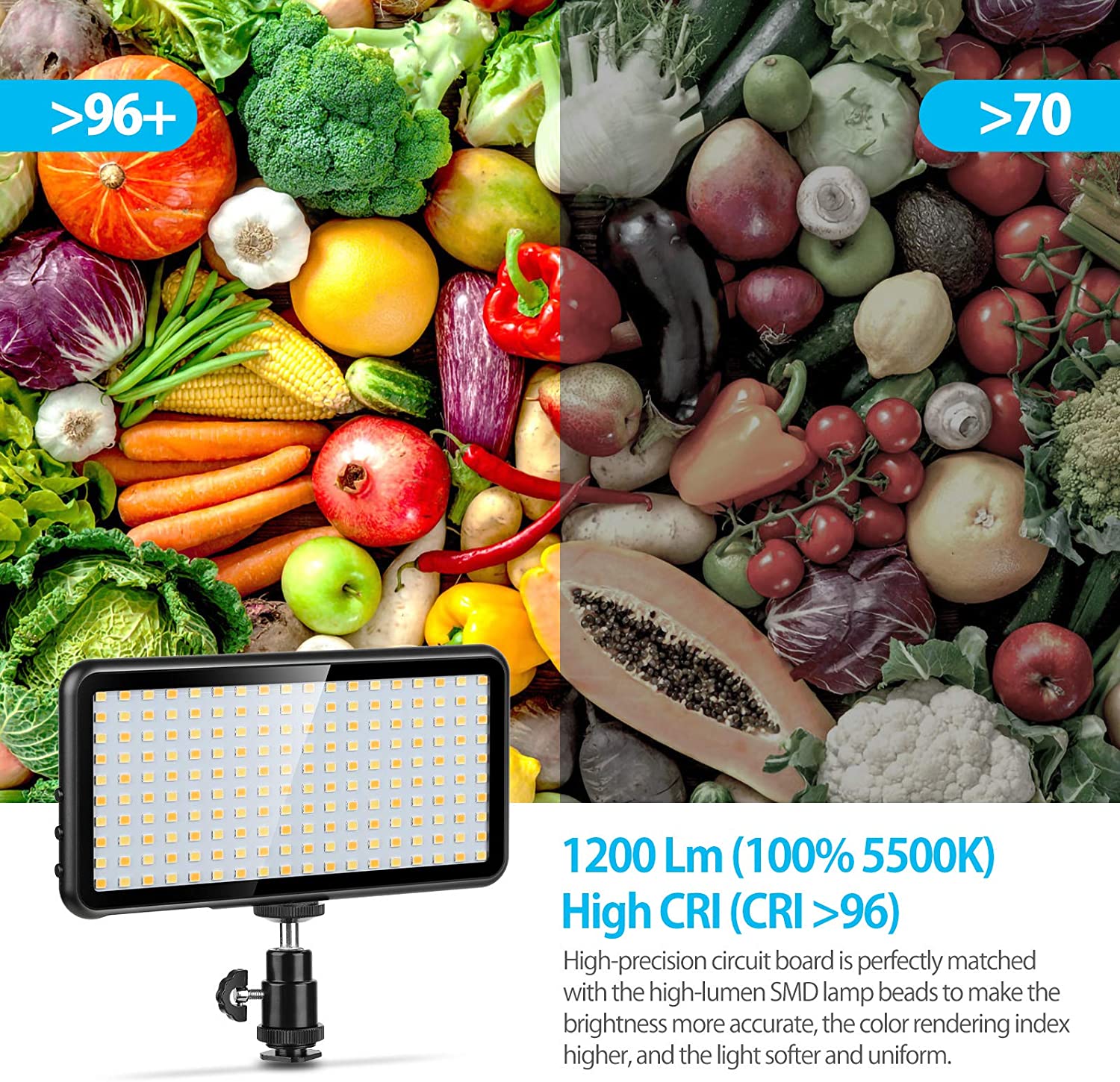 Cameras LED Video Light Panel Rechargeable 4000mAh ENEGON