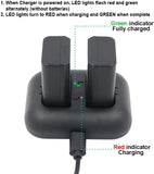 NP-FW50 2-Pack Camera Battery (1300mAh) and Rapid Dual Charger  - ENEGON