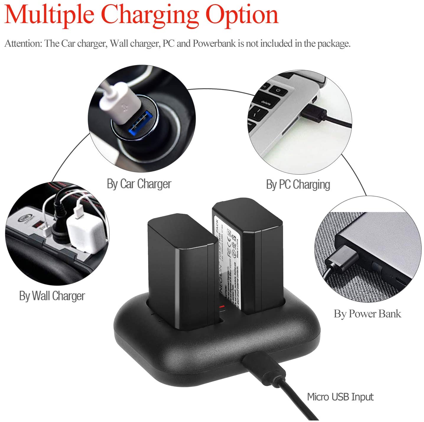 NP-FW50 2-Pack Camera Battery (1300mAh) and Rapid Dual Charger  - ENEGON