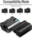 EN-EL15 /EL15a/EL15b/EL15c Replacement Battery (2 Pack) and Smart LED Dual Charger Kit ENEGON