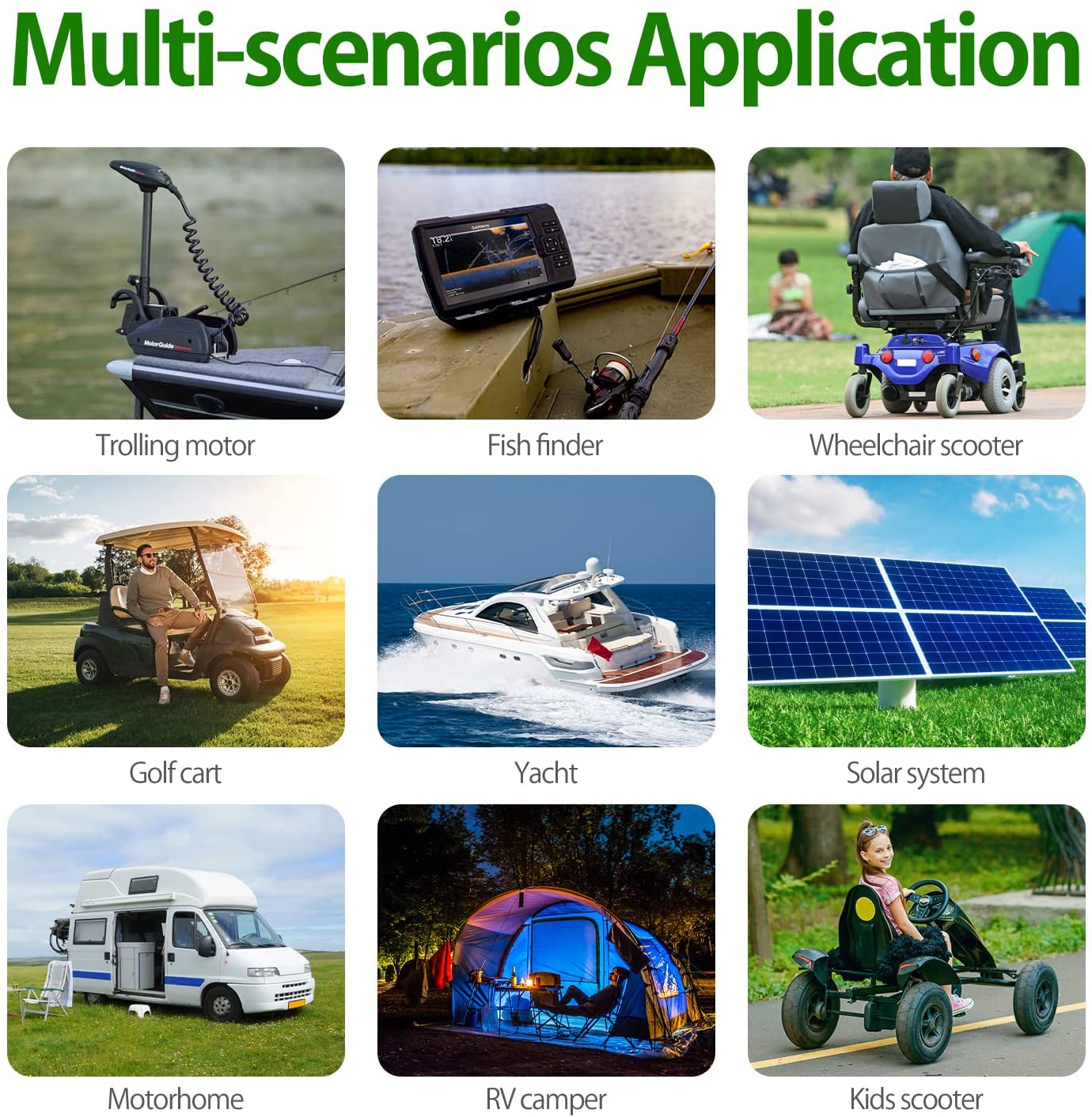 Deep Cycle Battery Built-in BMS for Solar Power, Scooters, Boat, Golf Cart, RV Camper  Deep Cycle Battery, Golf Cart, RV Camper, Solar Power- ENEGON