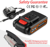 Mini Chainsaw, 4 inch Hand held Cordless Chain saw -Red FOONSEN