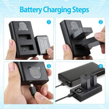 LP-E12 Battery and Smart LCD Charger for Canon -2-(Pack)  battery, canon, charger, EOS M, EOS M10, EOS M100 EOS, EOS M50, EOS M50 Mark II, m100, m200, M200 Rebel SL1, mark, pack, PowerShot SX