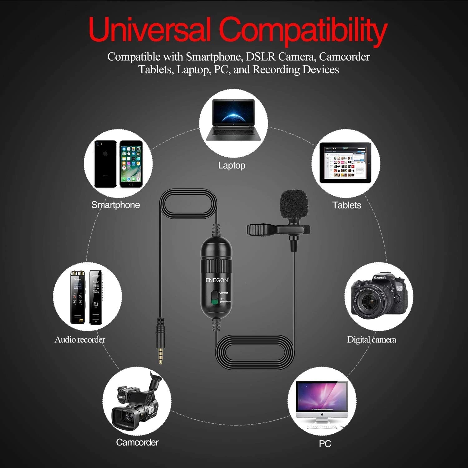 Lavalier Lapel Microphone ENEGON