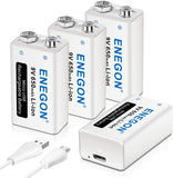 9V Direct USB Rechargeable Batteries  650mAh  - ENEGON