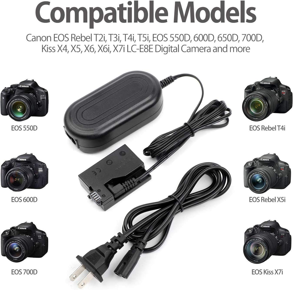 Pack De 3 Batteries LP-E8 Et Chargeur LCD Amélioré K&F Concept Compatibles Avec Les Appareils Photo Canon EOS Rebel T2i, T3i, T4i, T5i, 550D, 600D, 650D, 700D, Kiss X4, Kiss X5 Et