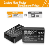 Camera Battery for Canon with Micro USB Dual Charger(2 Pack) 1040mAh  manual- ENEGON