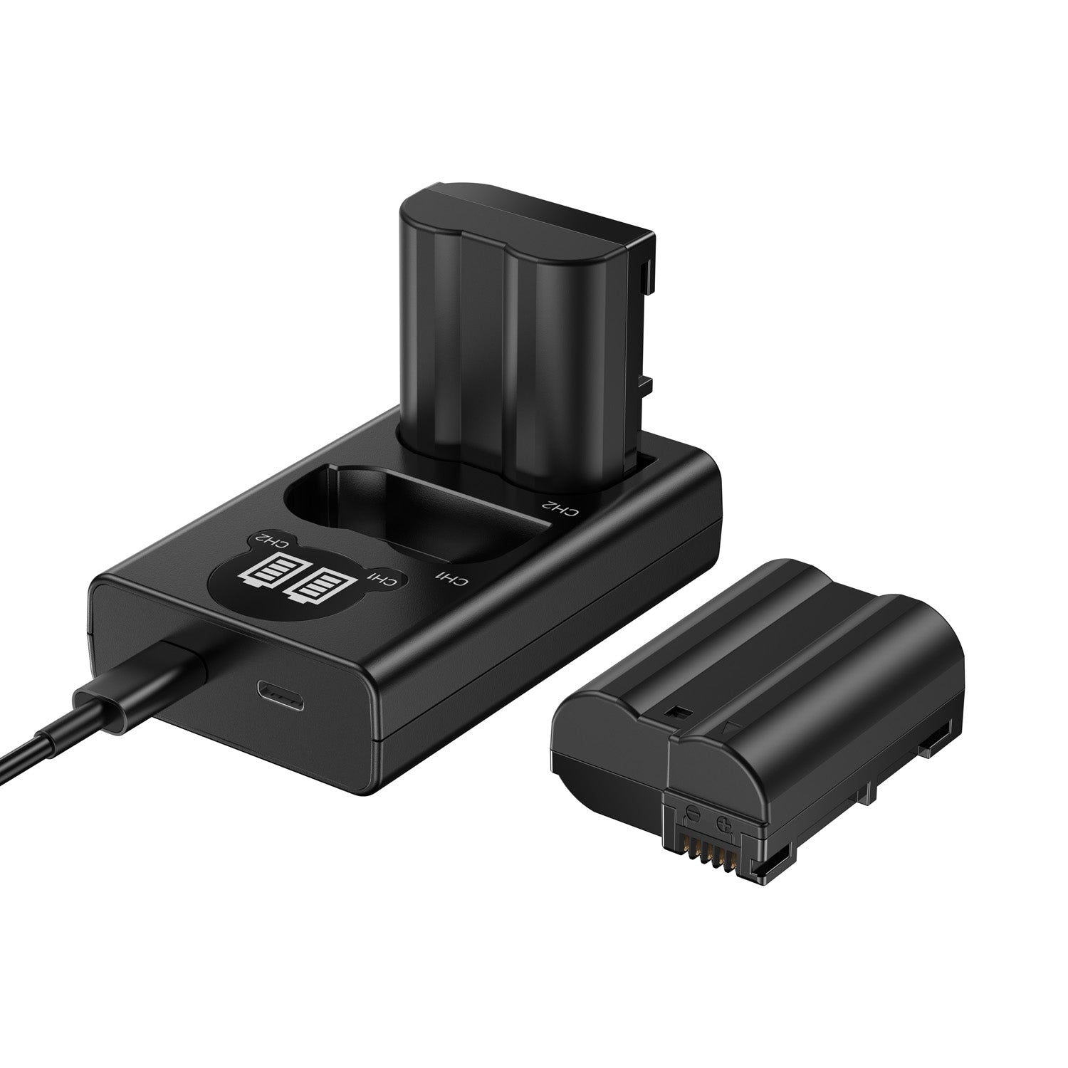 EN-EL15 /EL15a/EL15b/EL15c Replacement Battery (2 Pack) and Smart LED Dual Charger Kit ENEGON